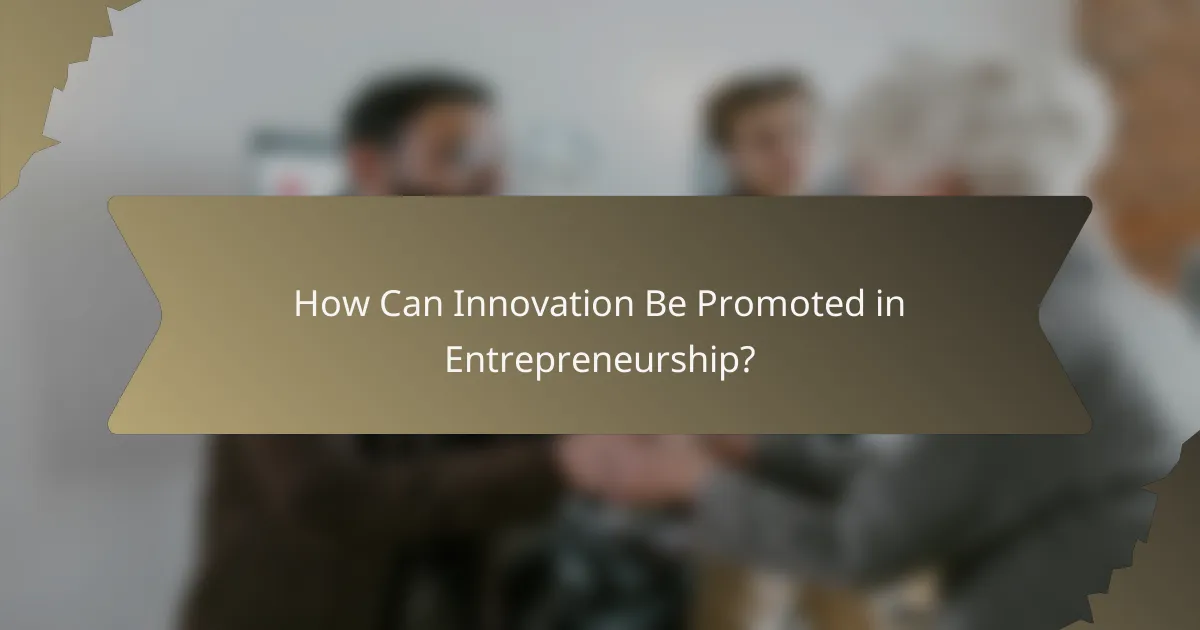 How Can Innovation Be Promoted in Entrepreneurship?
